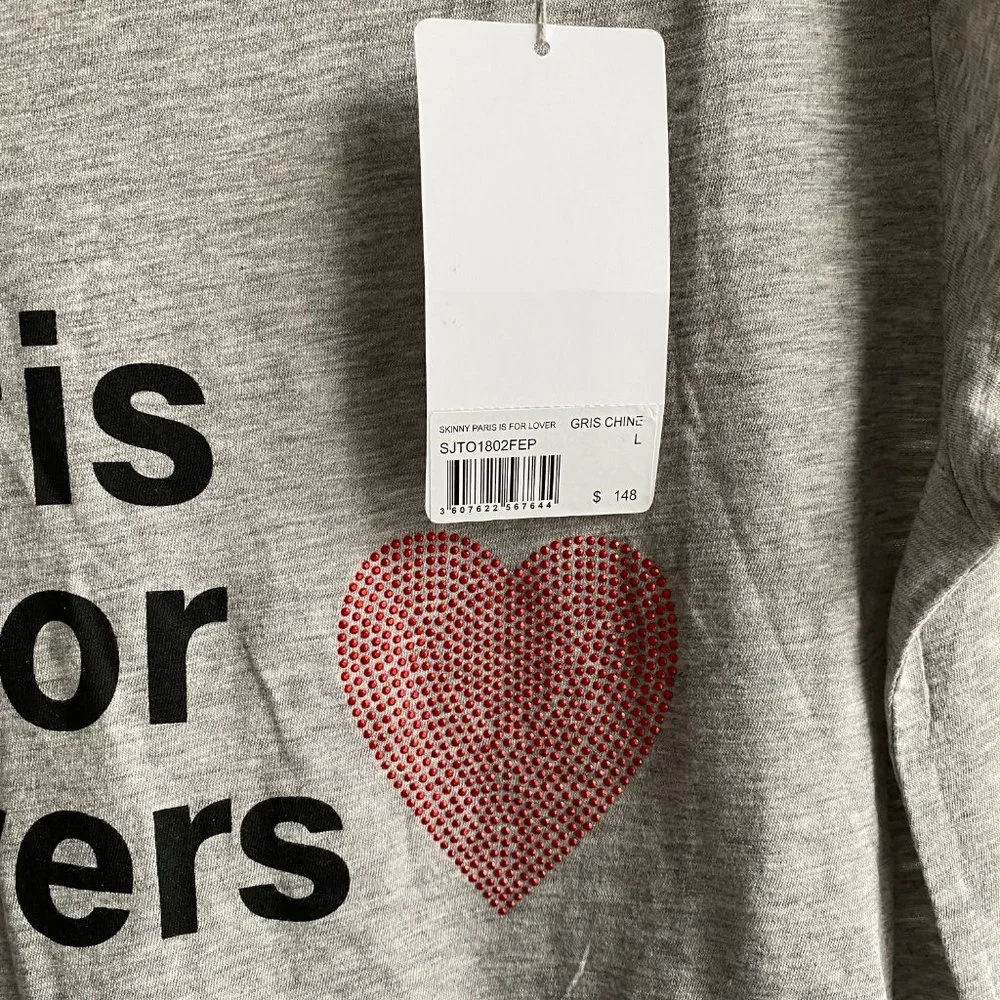 NWT ZADIG & VOLTAIRE Skinny Paris Is For Lovers T-Shirt - Picture 10 of 13